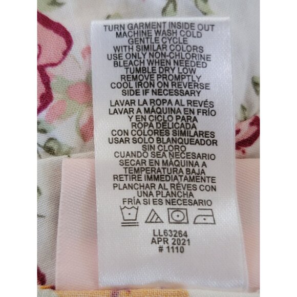 Little Lass Girls Long Sleeve Floral Top 2T White W/ Pink & Yellow Flower Print - Picture 4 of 4